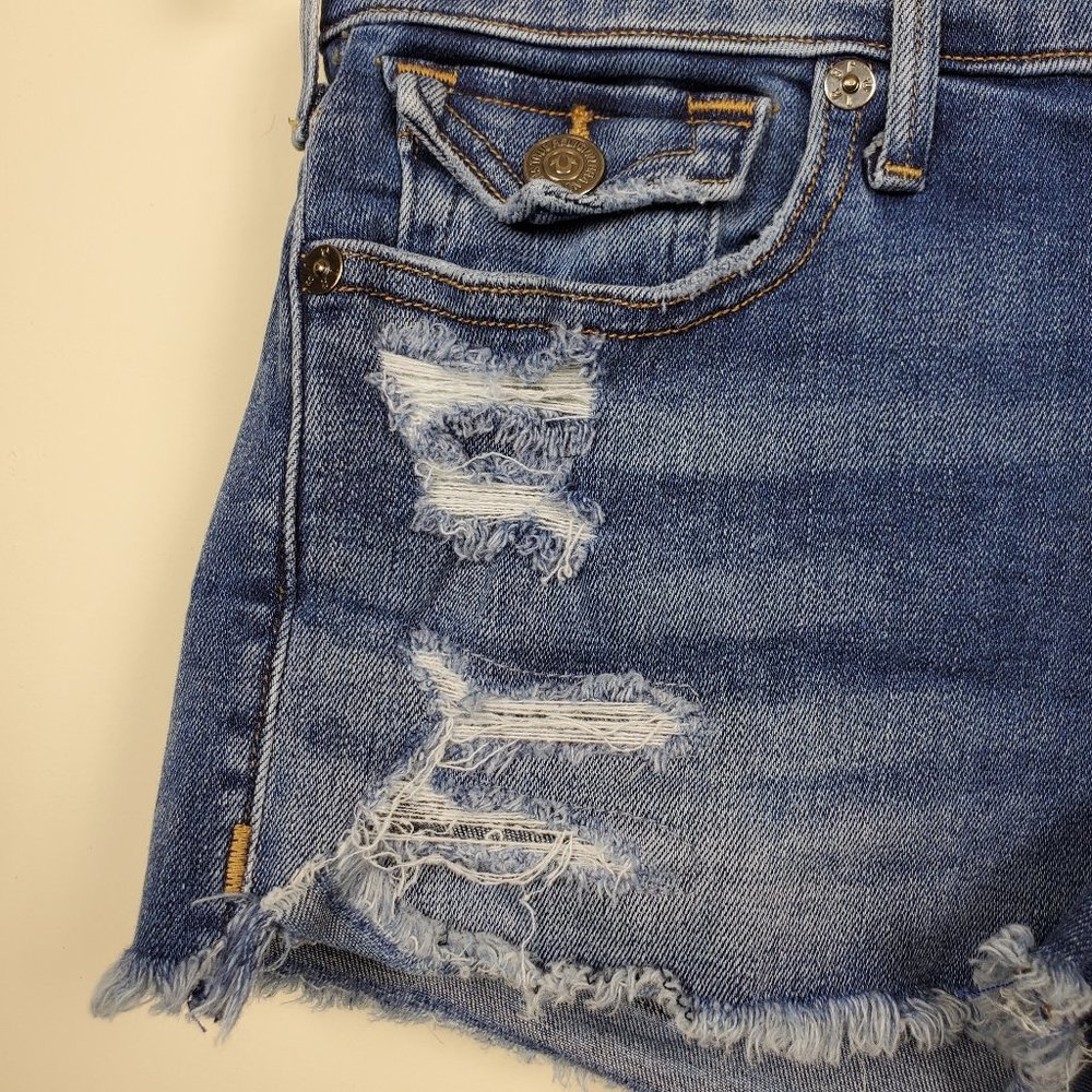 SOLD - True Religion Denim Cut Off Shorts Size 28 - Picture 4 of 11